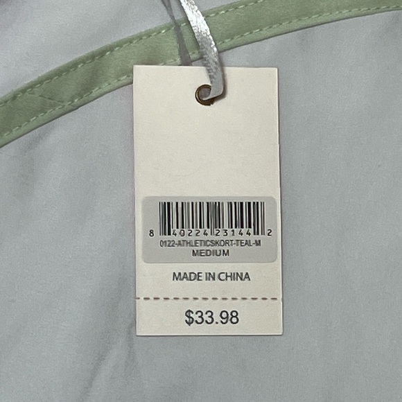 Simply Southern Tennis Skirt - Built-in Shorts - White/Green - Sizes S,M,L - NWT - Picture 4 of 5